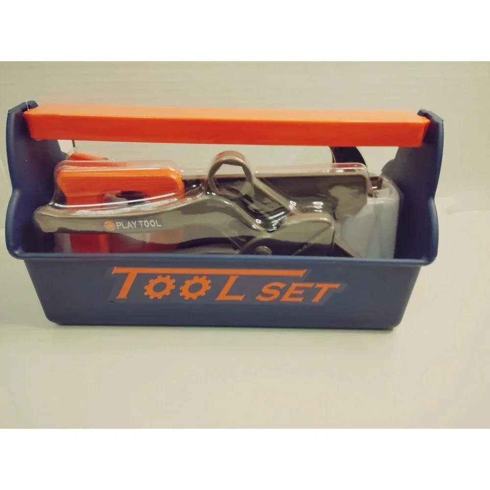 Play Right Pretend Play Tool Set w/ Carrying Caddy 11pc Blue/Orange Age 3+